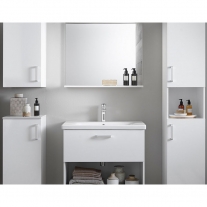 Set mobilier suspendat si lavoar Kolpasan, Evelin, 65 cm, alb